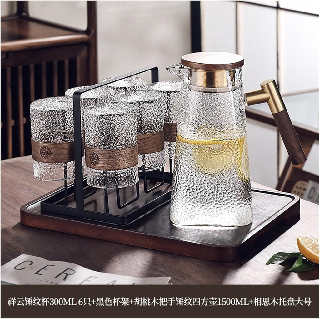 Beverage Serveware Chinese retro glass water cup home high temperature resistant tea cup kettle set drinking cup anti-scalding living room hospitality cup Water Carafe