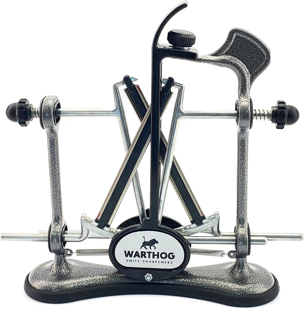 Warthog V-Sharp A4 Knife Sharpener, Ideal for Home Cooks, Fishermen, Hunters, Diamond Rods, Adjustable Angles, Metal Frame