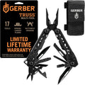 Gerber Gear Truss Multitool, Gifts for Men, 17-in-1 EDC Needle Nose Pliers, includes Pocket Knife, Screwdriver, and Bottle Opener Accessories, Fishing and Camping Gear, Black (Pack of 12)