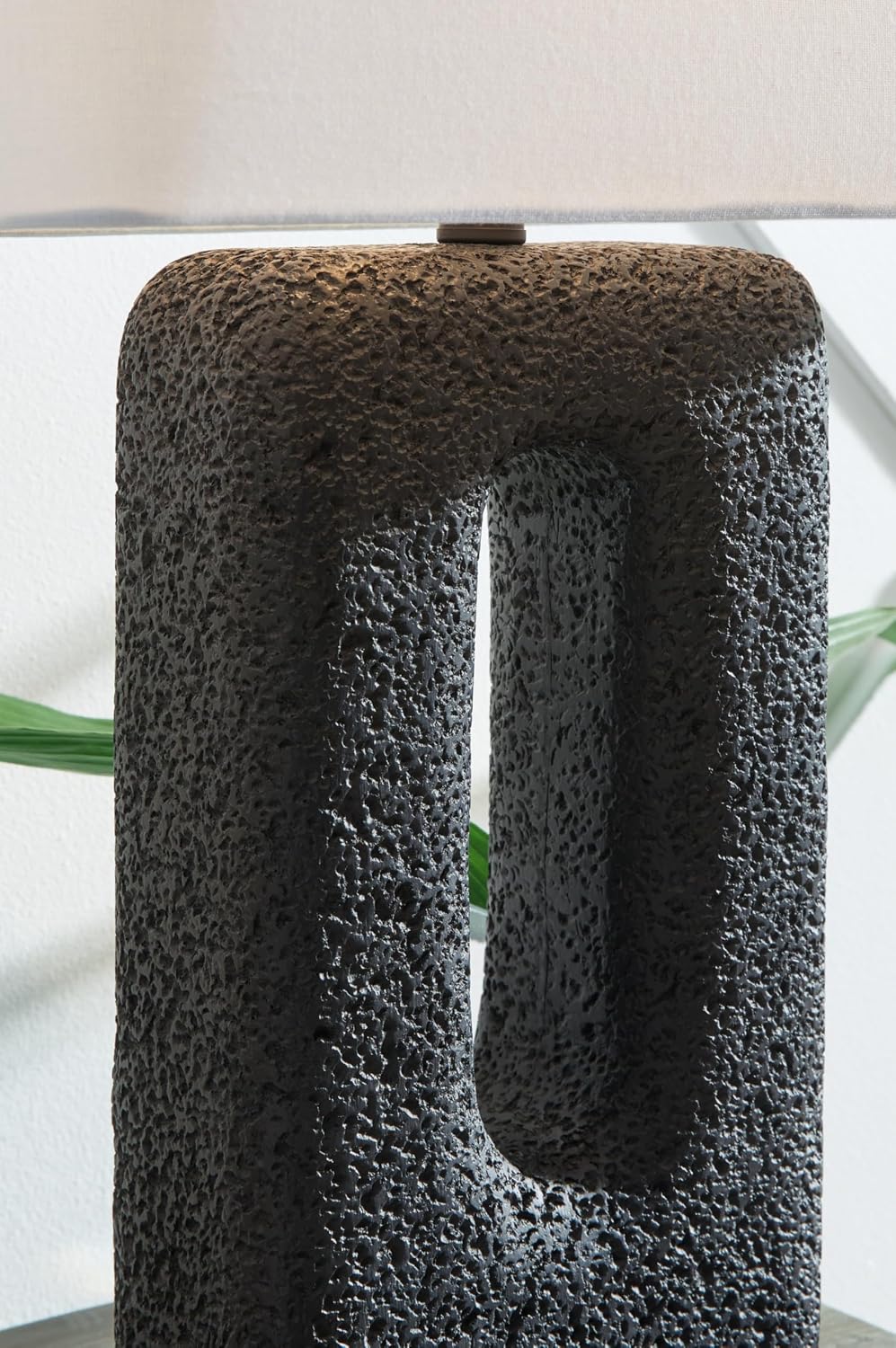 Signature Design by Ashley Wimmings Contemporary Textured Polyresin Table Lamp with 3-Way Switch, Set of 2, Black