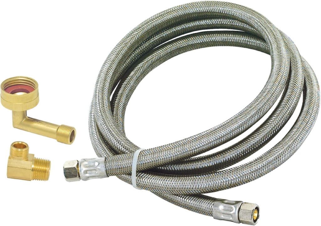Eastman 5 Ft. Dishwasher Installation Kit, Braided Stainless Steel Supply Line with 3/8 Inch Compression Ends, 41041 (Pack of 12)