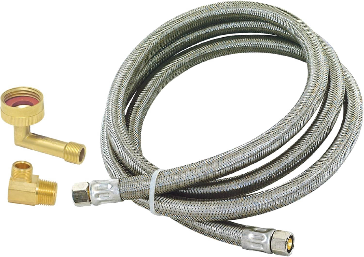 Eastman 5 Ft. Dishwasher Installation Kit, Braided Stainless Steel Supply Line with 3/8 Inch Compression Ends, 41041 (Pack of 12)