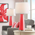 Color + Plus Leo 29 1/2' Poppy Red Glass Table Lamps Set of 2