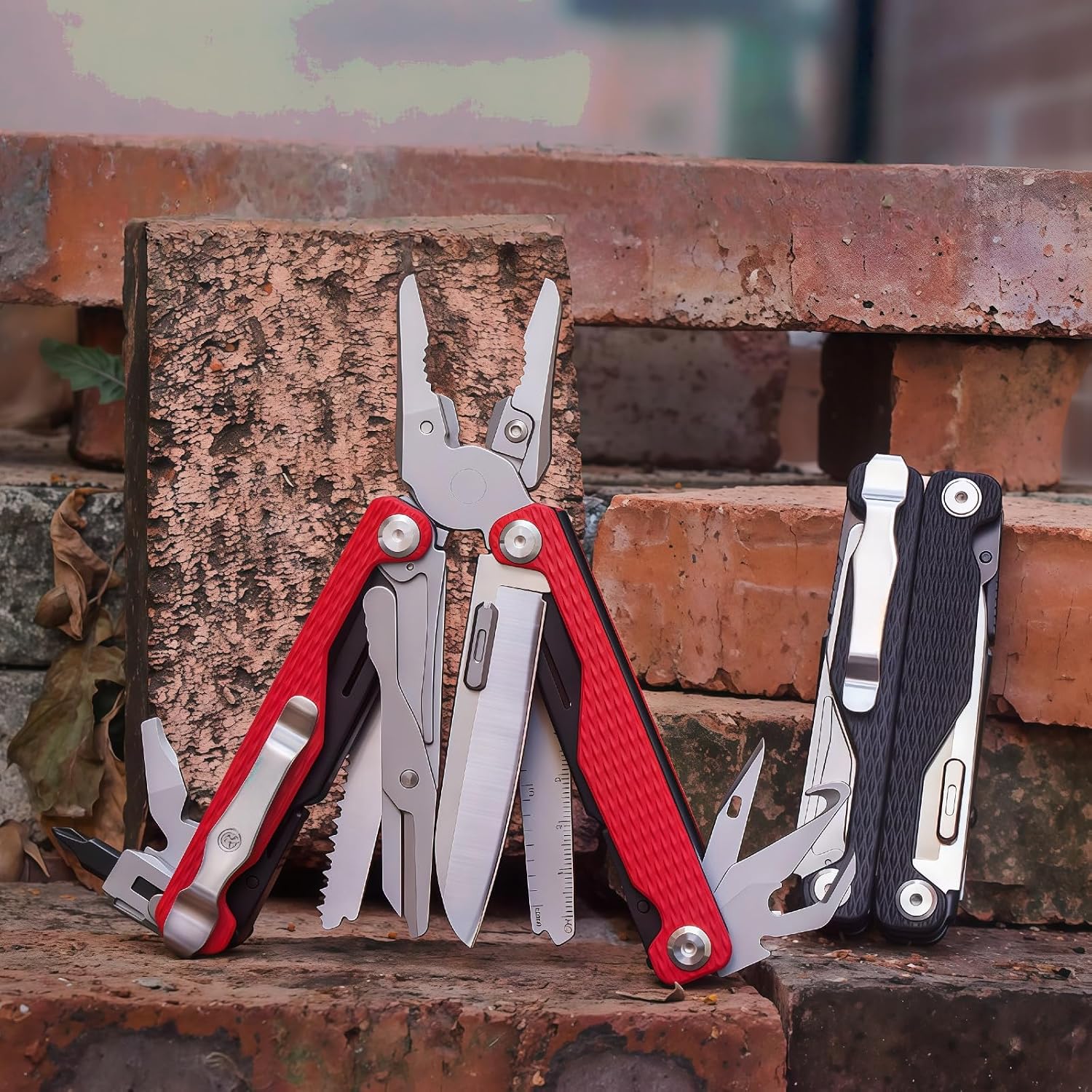 Multitool,20-in-1 Full-Size,Multi-Purpose Pliers,Lightweight EDC,Tactical Gear,With Safety Locking,Camping Knives & Tools,Gifts for Guys,Gifts for Hunters Men who have Everything (Pink and Silver)