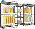 VIPEK X3 Expandable Heavy Duty Clothes Rack Adjustable from 5'2' to 8' with Adjustable Shelves and Hanger Rods, Large Freestanding Clothing Racks Reach-in & Walk-in Closet, Max Load 1210LBS, Black