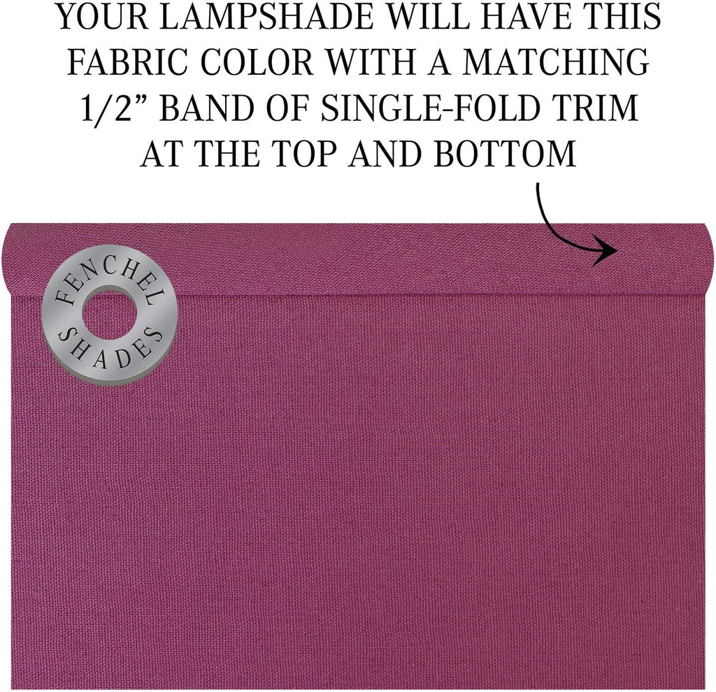 FenchelShades.com Set of 2 Lampshades 10' Top Diameter x 12' Bottom Diameter x 8' Slant Height with Washer (Spider) Attachment. Attaches to Lamps with an existing Harp (not included) (Linen Plum)