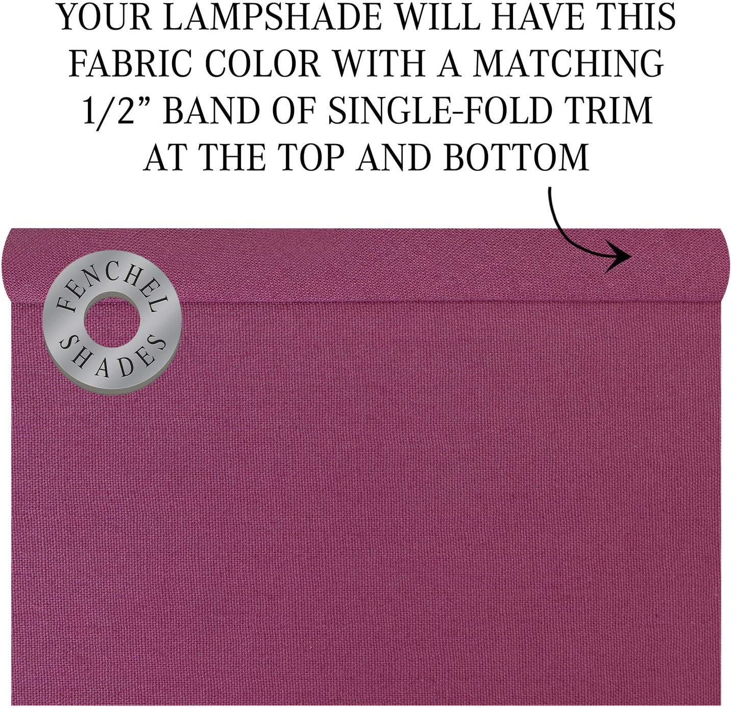 FenchelShades.com Set of 2 Lampshades 10' Top Diameter x 12' Bottom Diameter x 8' Slant Height with Washer (Spider) Attachment. Attaches to Lamps with an existing Harp (not included) (Linen Plum)