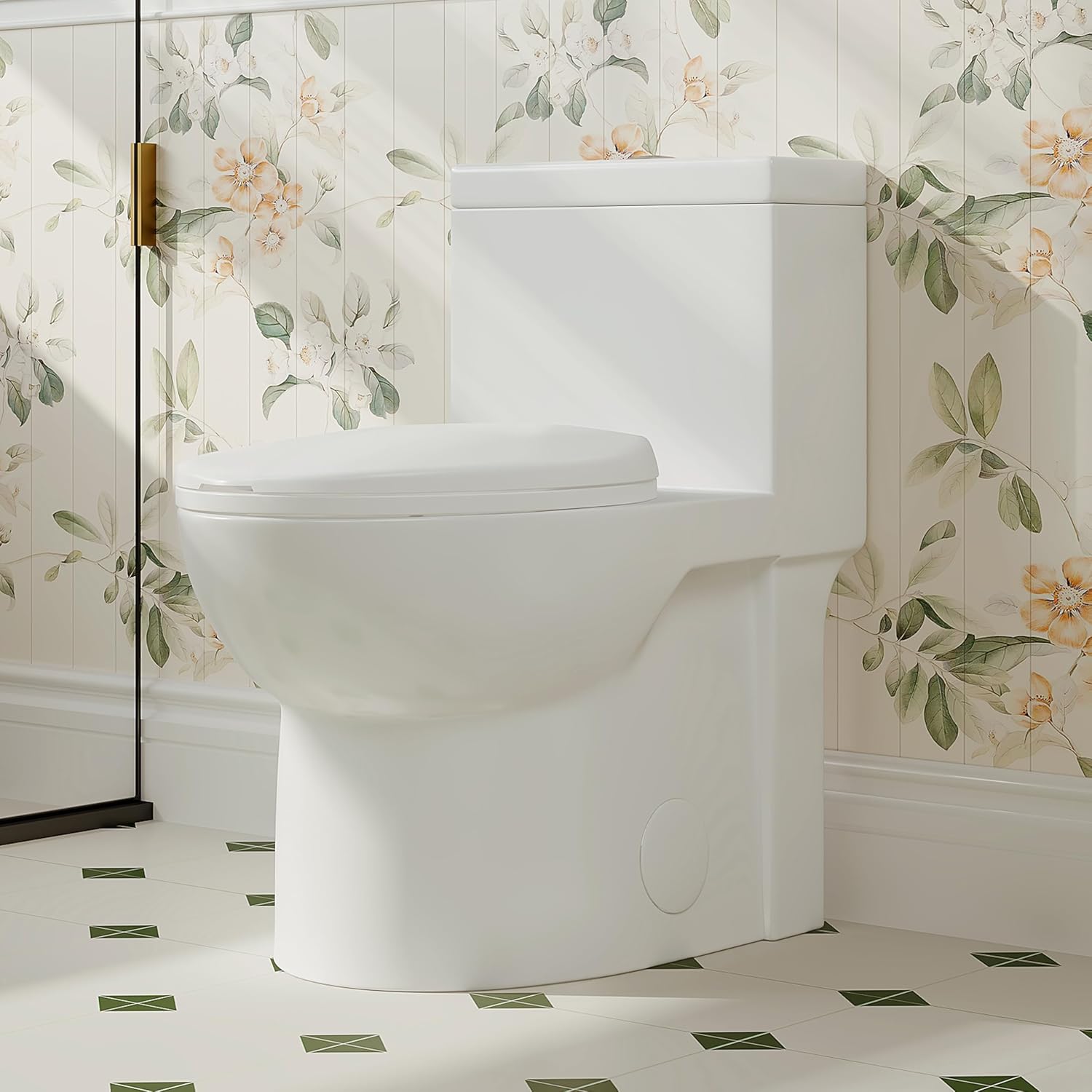 Eridanus One Piece Toilets for Bathroom, Elongated Toilet with Compact Soft Closing Seat, ADA Compliant 17' Toilet Bowl, 12' Rough in, Powerful Dual Flush 1.1/1.6 GPF, Modern Ceramic White