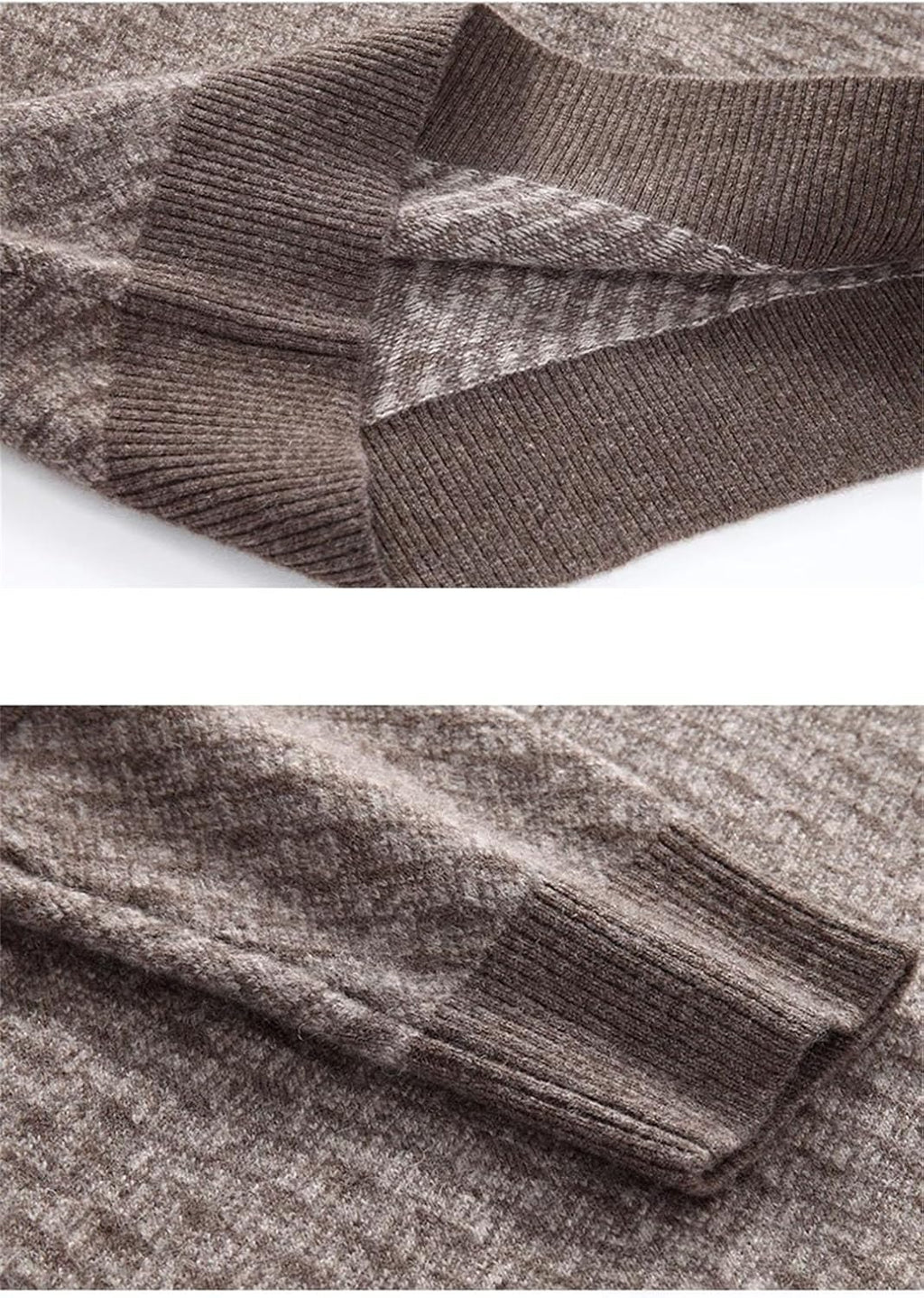 Men's Sweater 100% Cashmere Half High Neck Decorative Zipper Pullover Thickened Jumper