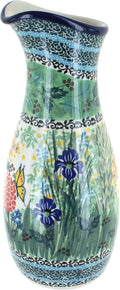 Blue Rose Polish Pottery - Green Teresa Water Carafe - 6 Cup Capacity - Ceramic Water & Beverage Jug, Perfect for Serving Water, Juice, Lemonade or Iced Tea
