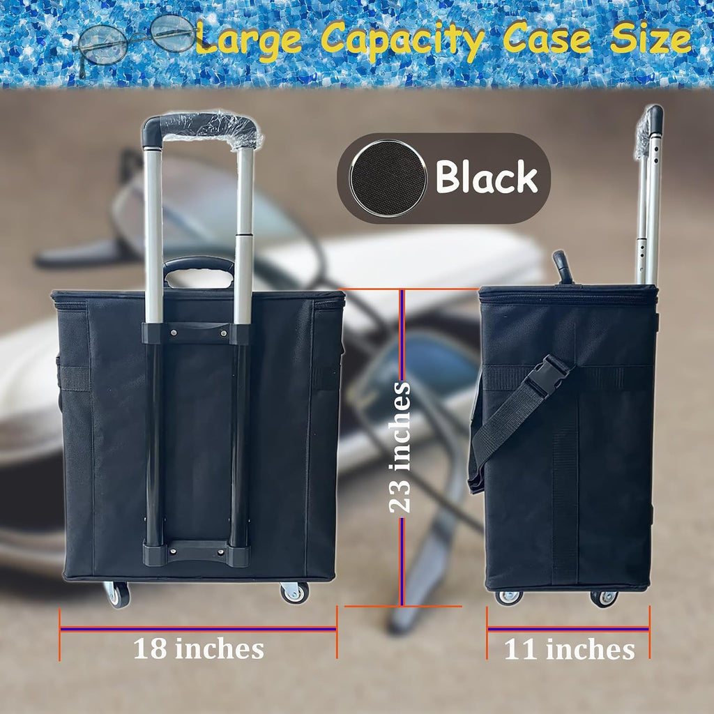 INTSUPERMAI Eyeglasses Storage Organizer Trolley Case with Individual Glasses Eyewear Display Case Box Oxford Cloth