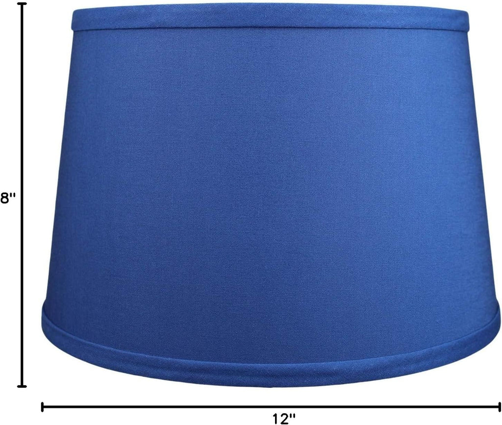 FenchelShades.com Set of 2 Lampshades 10' Top Diameter x 12' Bottom Diameter x 8' Slant Height with Washer (Spider) Attachment. Attaches to Lamps with an existing Harp (not included) (Linen Prussian)