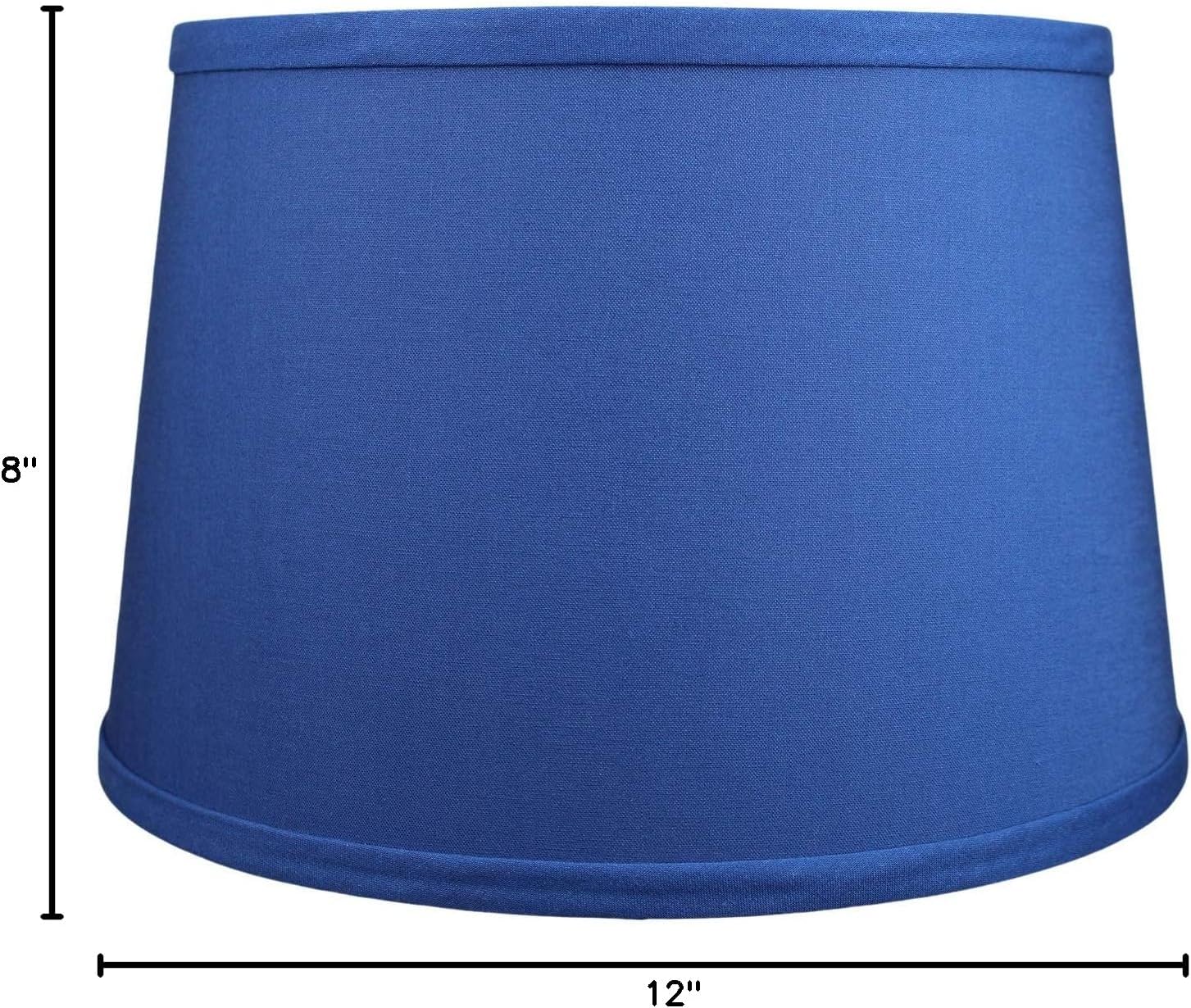 FenchelShades.com Set of 2 Lampshades 10' Top Diameter x 12' Bottom Diameter x 8' Slant Height with Washer (Spider) Attachment. Attaches to Lamps with an existing Harp (not included) (Linen Prussian)