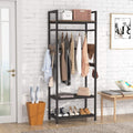 Tribesigns Small Heavy Duty Clothes Rack Set of 10 with Shelf and Hanging Rod, Freestanding Closet Organizer, Industrial Hall Tree Garments Rack for Small Space,Bedroom,27'' W X 69'' H, 10 pcs