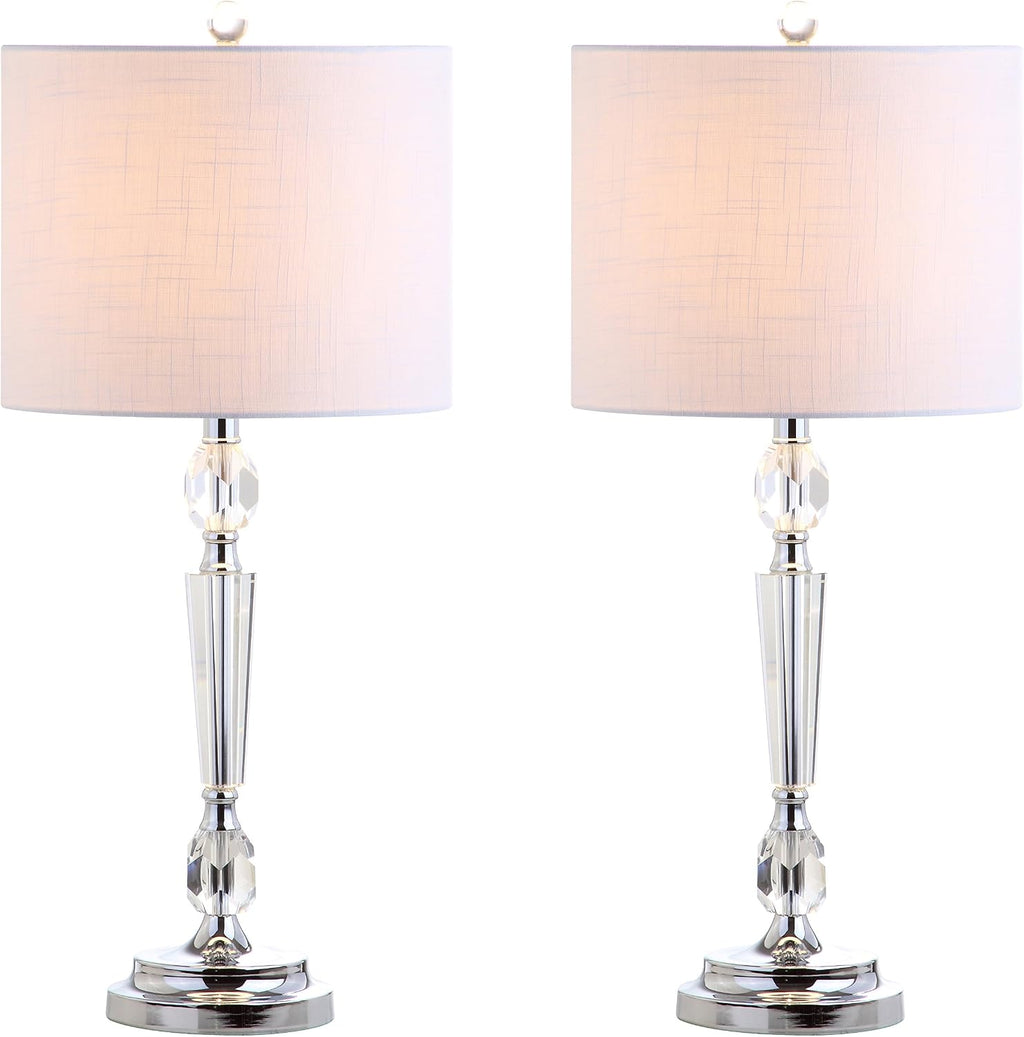 Eyely EYL2047A-SET2 Cox 27' Crystal LED Table Lamp for Reading Room, Living Room, Office, Bedroom, Modern, Contemporary, Traditional, Clear (Set of 2)