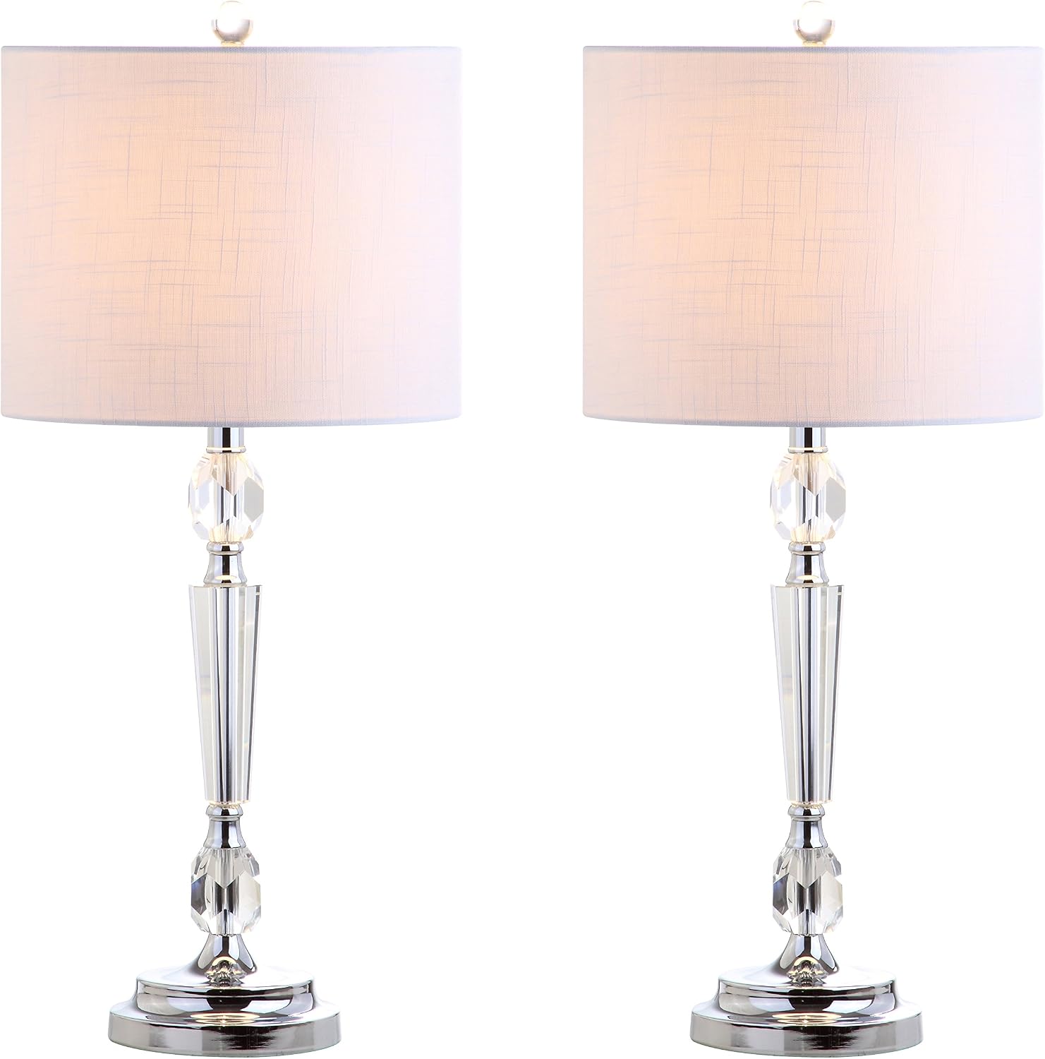 Eyely EYL2047A-SET2 Cox 27' Crystal LED Table Lamp for Reading Room, Living Room, Office, Bedroom, Modern, Contemporary, Traditional, Clear (Set of 2)