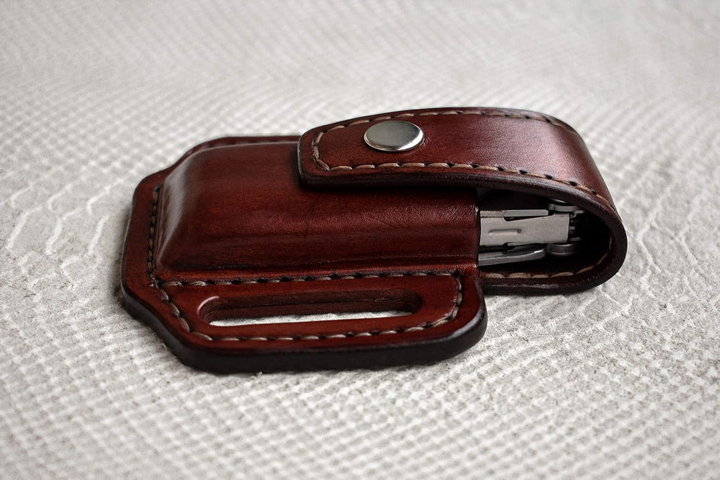 Closed top pancake sheath for Leatherman Wave, custom knife case, Multi tool holster, every day carry knife, handmade sheath