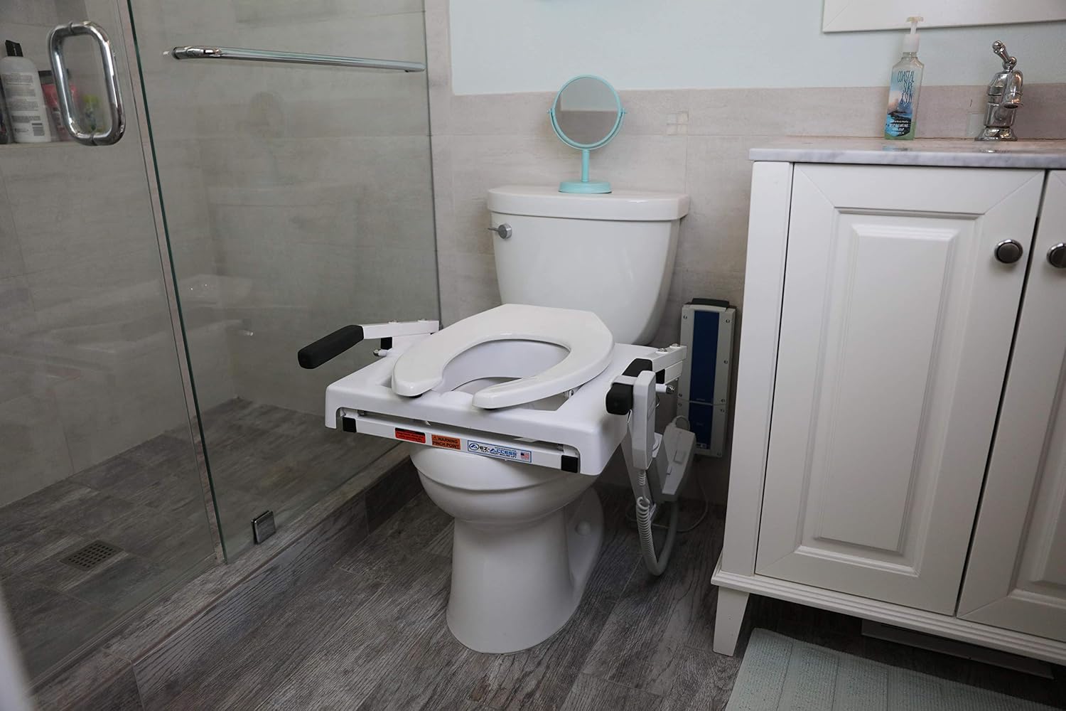 EZ-ACCESS TILT Toilet Incline Lift, Battery Powered (Battery Included), Standard Seat