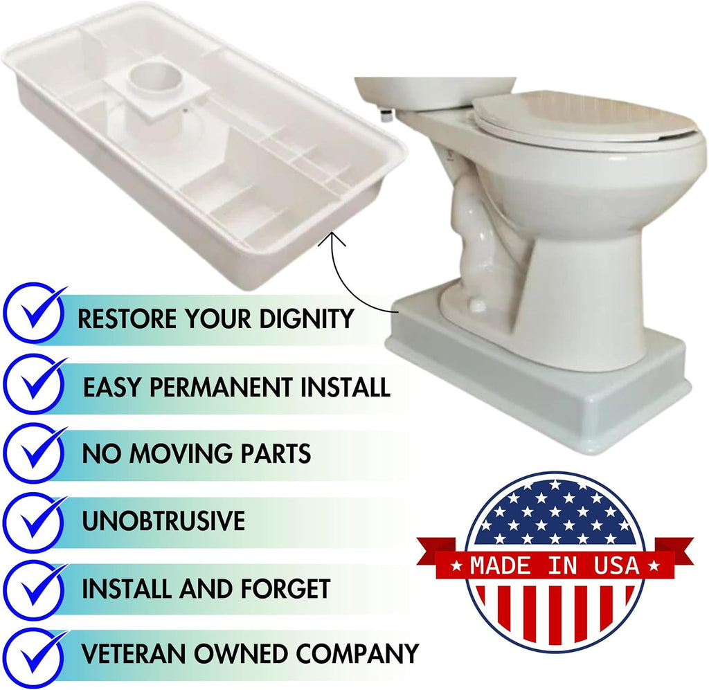 Medway Toilet Riser 4-Inch Lift Standard Kit - Stable, Supportive, and Easy to Clean Bathroom Toilet Seat Lift Aid, Seniors and Handicap Toilet Seat Riser (Supports up to 1,000 lbs) - Made in The USA