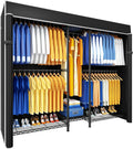 Ulif E12C Pro Heavy Duty Closet Organizer System，Freestanding Clothing Rack, Adjustable Garment Rack 71' W x 16' D x 76.5' H Holds 960 lbs, Black Rack with Black Dustproof Cover