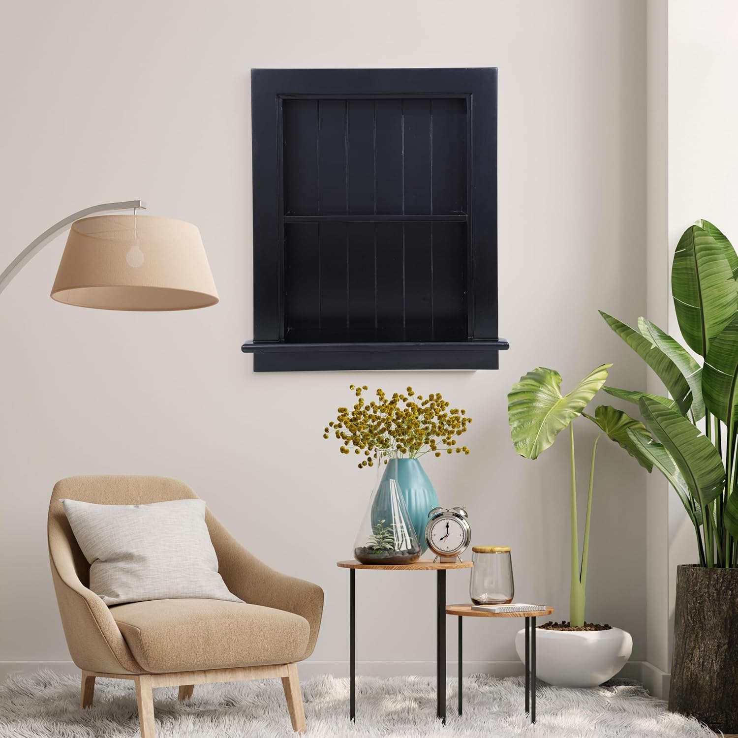 14 x 18 Medicine Cabinet Recessed, Wall Niche, Bathroom Wall Cabinet, 3-Tier, Between Studs Shelving for Drywall, Black