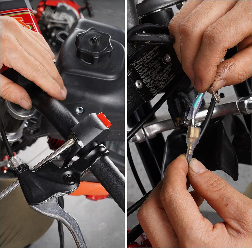 49cc 52cc Big Bore Pocket Bike Engine with Performance Cylinder CNC Engine Cover Racing Carburetor DIY Engine + Air Filter + Handle Bar + Throttle Cable