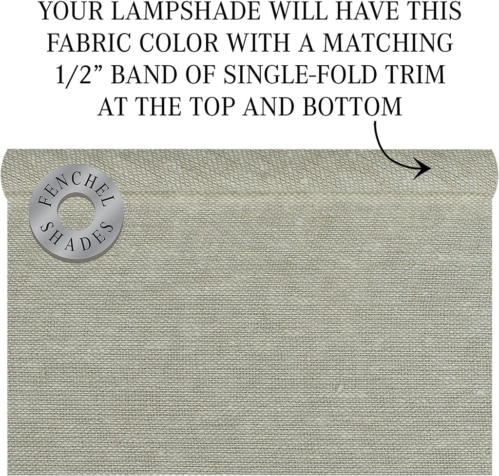 FenchelShades.com Set of 2 Lampshades 10' Top Diameter x 12' Bottom Diameter x 8' Slant Height with Washer (Spider) Attachment. Attaches to Lamps with an existing Harp (not included) (Couture Sand)