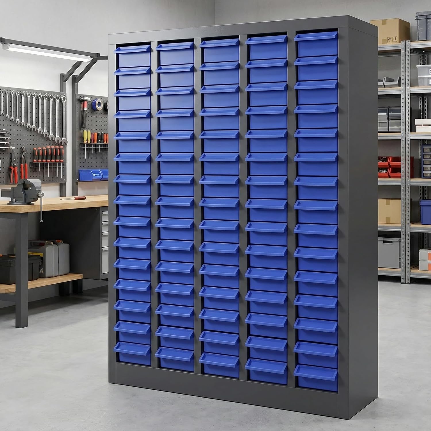 75 Drawer Workshop Parts Storage Cabinet with Drawer Organizers - Tool Box Organizer for Garage Shelving & Workspace Organization Single Drawer 7.8×3.9×2 Inches