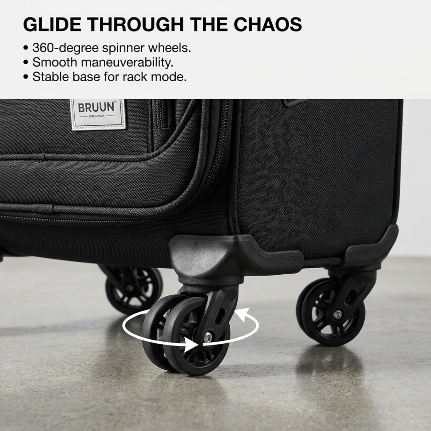 BRÜUN Dance Bag with Garment Rack – Dance Competition Carry-On Black Rolling Trolley Carrier with 360° Spinner Wheels for Travel Luggage Closet Suitcase – Designed for Men, Women