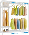 VIPEK X20 Expandable Metal Clothing Rack Adjustable from 3'3' to 4'8' Heavy Duty Garment Racks with Adjustable Shelves and Hanger Rods Portable Wardrobe Open Closet Rack System, White