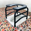 Bedside Commode,Toilet Seat with Handles Backless Commode Non-Slip Portable Steel Tube/Mobile Commode Chair for Travel/Camping/Outdoor(A,30cm)