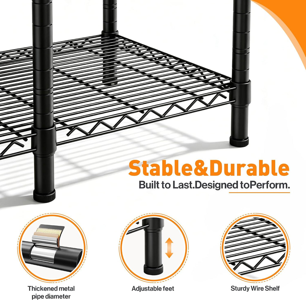Raybee Clothes Rack, Extra Large Clothes Rack with Cover, Freestanding Clothing Racks for Hanging Clothes, Heavy Duty Closet Organizer System, Portable Wardrobe Closet, Adjustable Garment Rack, Black