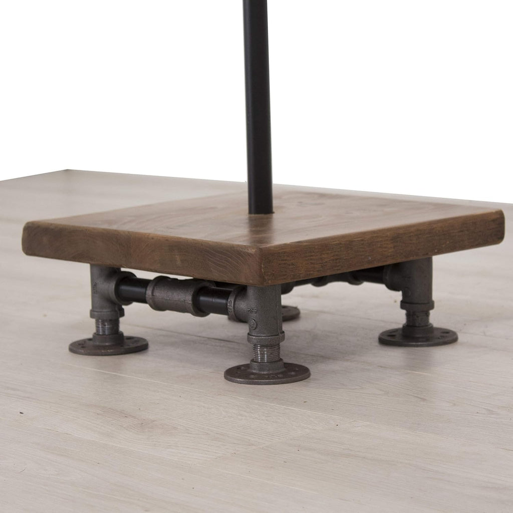 Industrial Pipe and Wood Clothes Rack 2-Way, Garment Rack, Clothing Rack, Closet Organizer, Clothing Storage and Display, Wood Shelving
