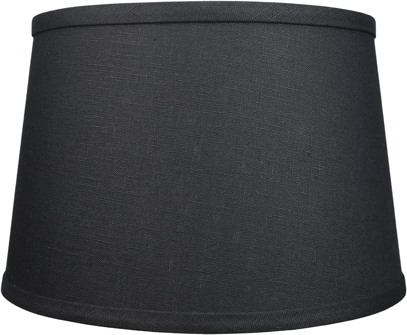 FenchelShades.com Set of 2 Lampshades 10' Top Diameter x 12' Bottom Diameter x 8' Slant Height with Washer (Spider) Attachment. Attaches to Lamps with an existing Harp (not included) (Designer Black)