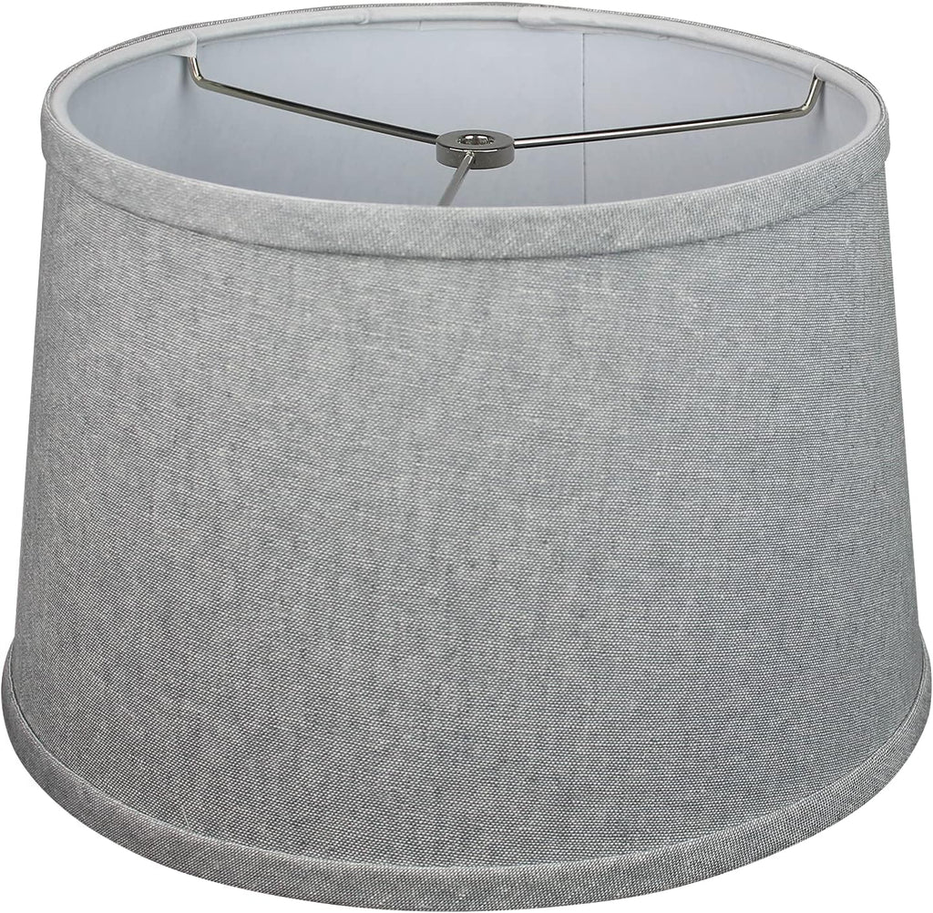 FenchelShades.com Set of 2 Lampshades 10' Top Diameter x 12' Bottom Diameter x 8' Slant Height with Washer (Spider) Attachment. Attaches to Lamps with an existing Harp (not included) (Couture Steel)
