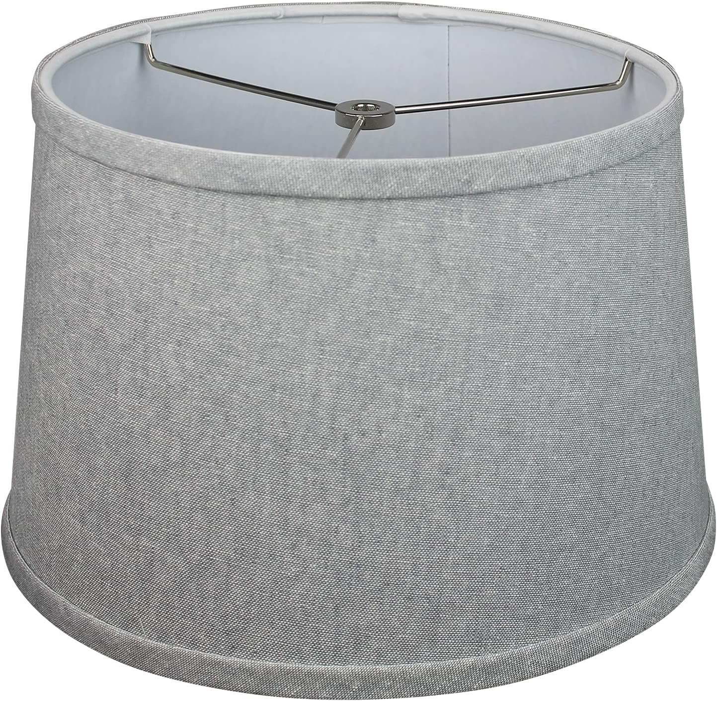 FenchelShades.com Set of 2 Lampshades 10' Top Diameter x 12' Bottom Diameter x 8' Slant Height with Washer (Spider) Attachment. Attaches to Lamps with an existing Harp (not included) (Couture Steel)