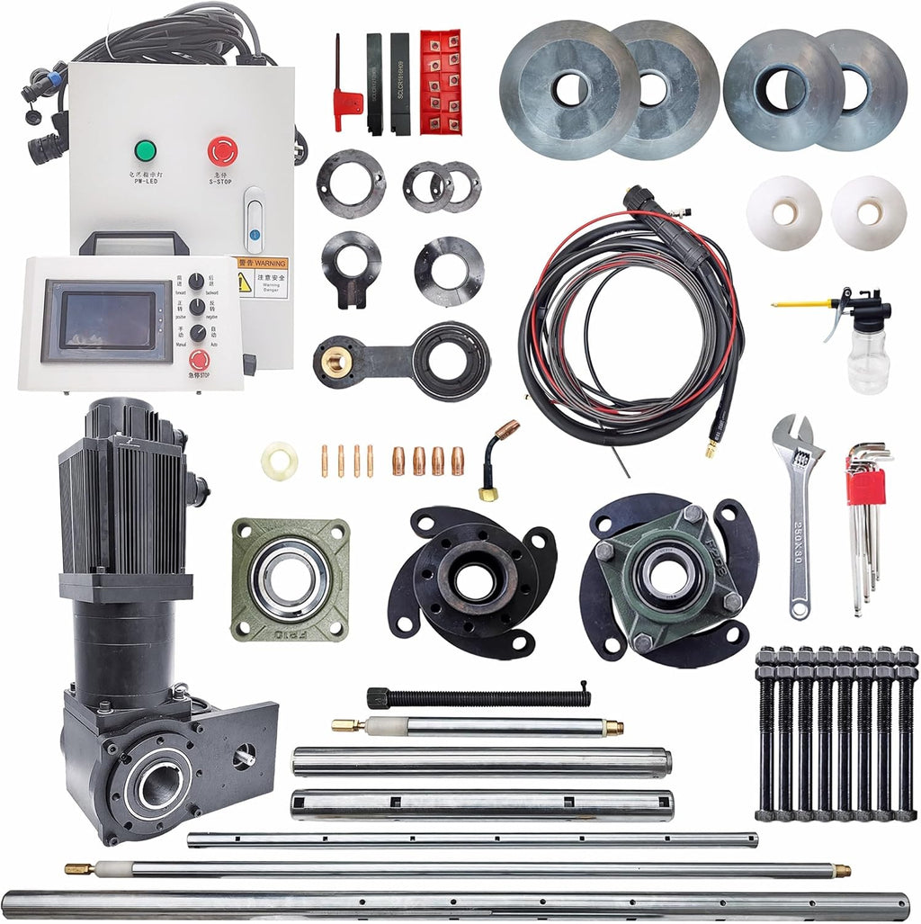 Portable 2in1 Line Boring and Overlay Welding Machine Bore Welder Hole Drilling Equipment with Connecting Rod and Digital Display Boring Bar for Excavators Cranes Loaders Without Welder