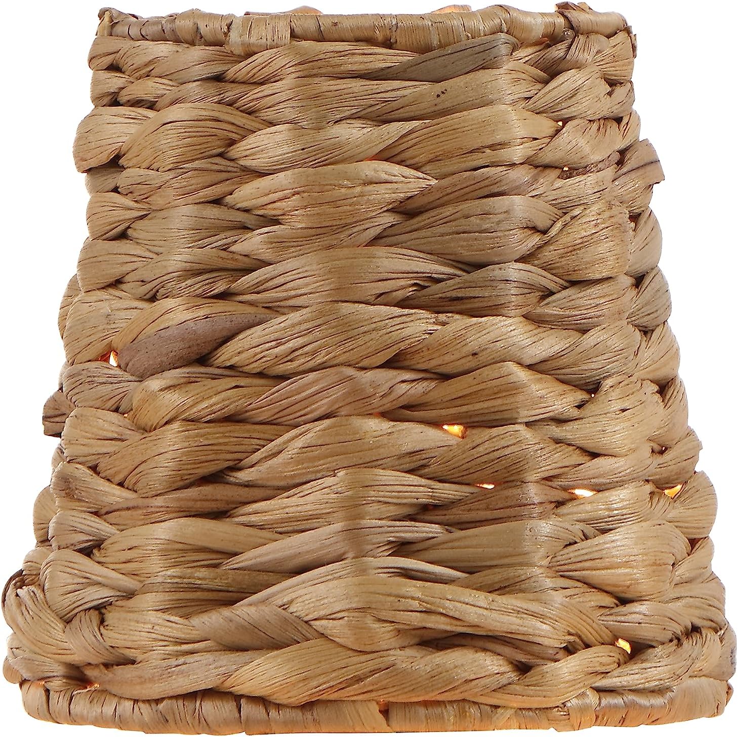 Aspen Creative 51008-5, Empire Clip-On Chandelier Lamp Shade, Natural Water Hyacinth, 3' Top x 4' Bottom x 4' Slant Height, Set of 5