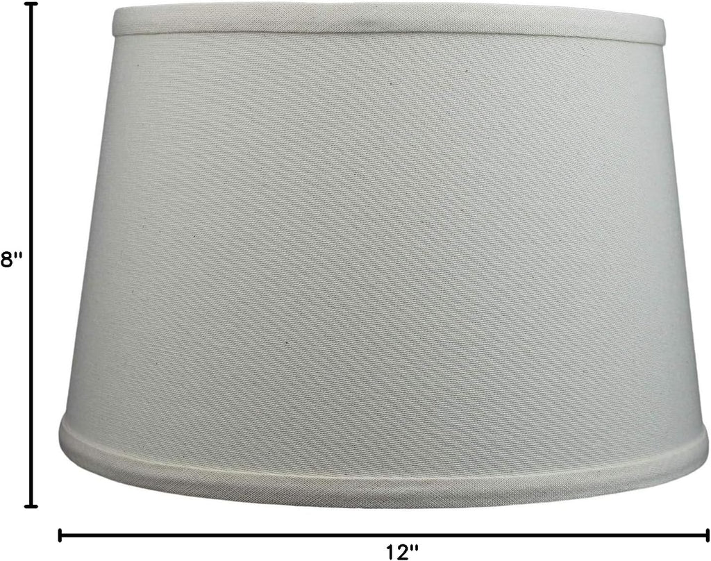 FenchelShades.com Set of 2 Lampshades 10' Top Diameter x 12' Bottom Diameter x 8' Slant Height with Washer (Spider) Attachment. Attaches to Lamps with an existing Harp (not included) (Beige Homespun)