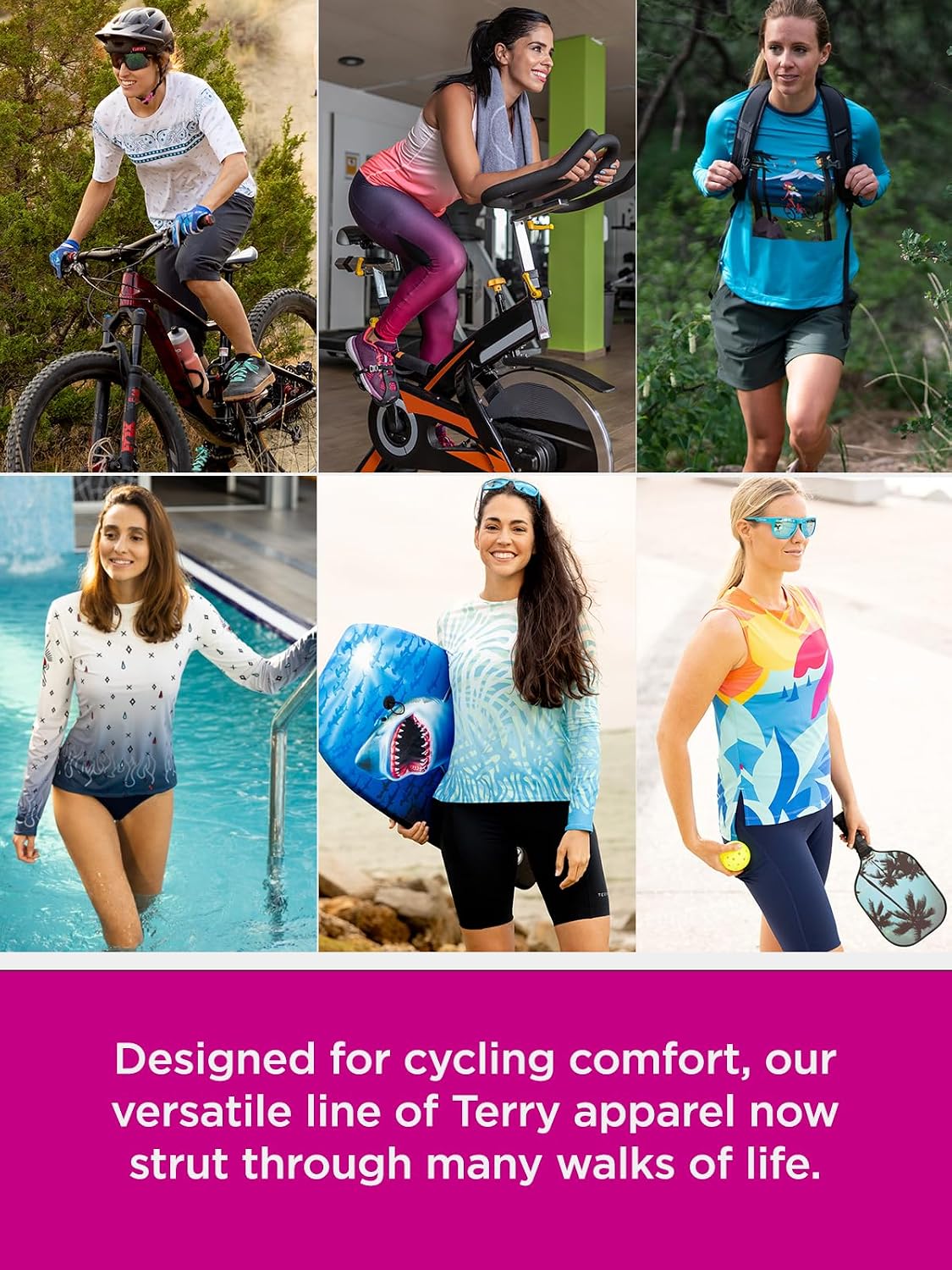 Terry Soleil Hoody Cycling Jersey Top for Women, Athletic Fit UPF 50+ Lightweight Sun Protection Biking Hiking Outdoor