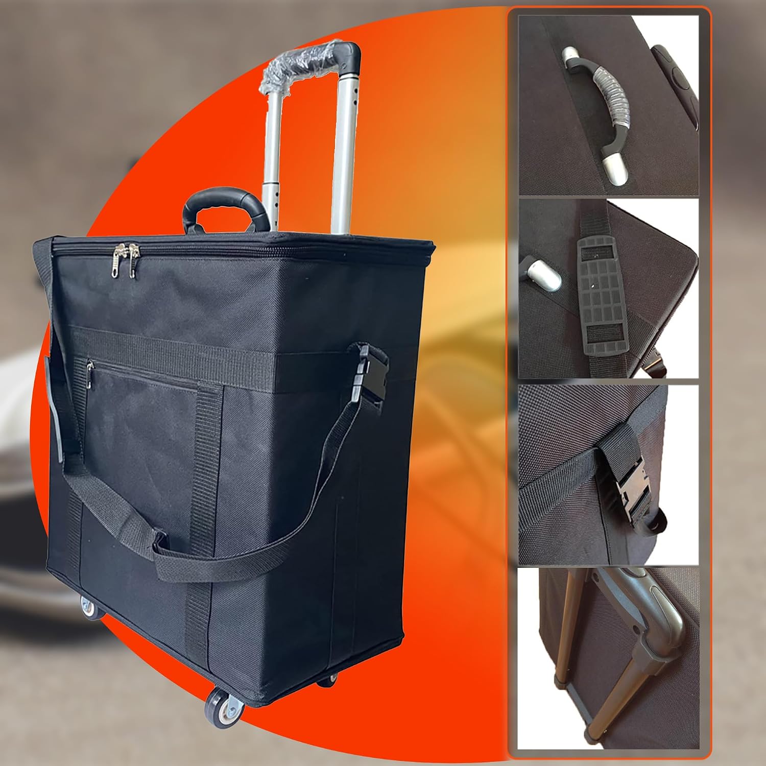 INTSUPERMAI Eyeglasses Storage Organizer Trolley Case with Individual Glasses Eyewear Display Case Box Oxford Cloth