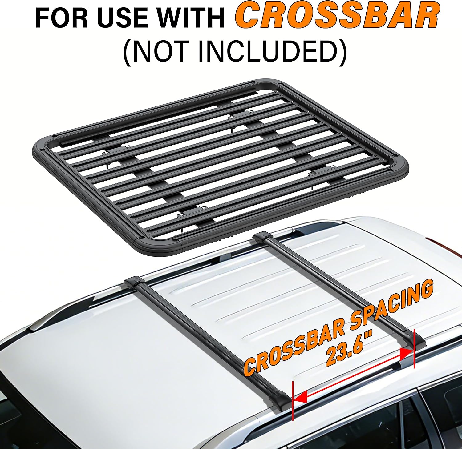 WILDROAD Aluminum Roof Platform, 55' x 47' Universal Flat Roof Rack Heavy Duty Roof Rack Platform with 10 Sets Eye Bolt Nut and T-Screws Anchoring Kit Fits for SUV, Truck