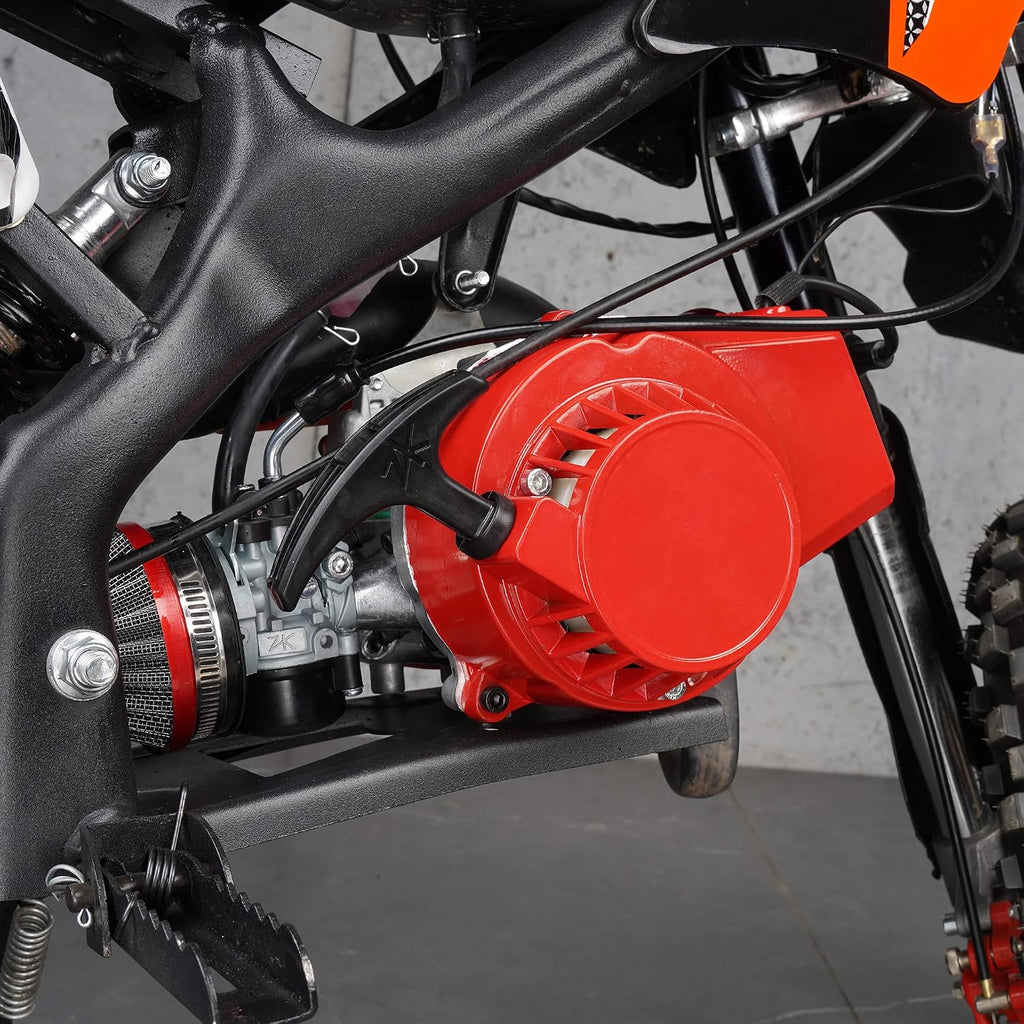 49cc 52cc Big Bore Pocket Bike Engine with Performance Cylinder CNC Engine Cover Racing Carburetor DIY Engine + Air Filter + Handle Bar + Throttle Cable