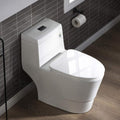 WOODBRIDGEE One Piece Toilet with Soft Closing Seat, Chair Height, 1.28 GPF Dual, Water Sensed, 1000 Gram MaP Flushing Score Toilet with Mattle Black, White,B0940-F-MB