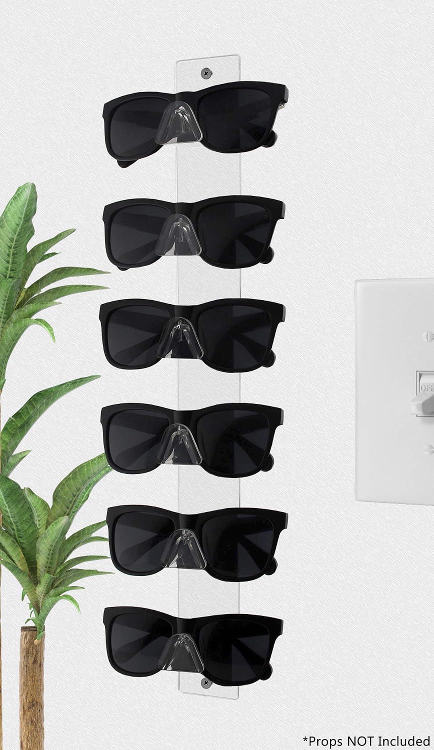 Marketing Holders 12 Pack Safety Glasses Holder 6 Pair Wall Mount with Hardware Automotive Plants Mining Sites Eyewear Rack for Optical Centers and Outlet Stores Lightweight Durable Clear Acrylic