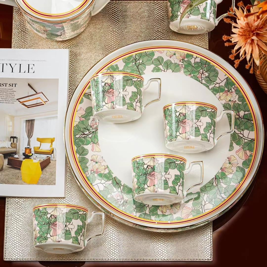 Beverage Serveware 8-piece ceramic coffee set, teapot and tea cup set, household teapot combination, multi-functional household tea set Water Carafe
