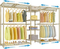 VIPEK X3 Expandable Heavy Duty Clothes Rack Adjustable from 5'2' to 8' with Adjustable Shelves and Hanger Rods, Large Freestanding Clothing Racks Reach-in & Walk-in Closet, Max Load 1210LBS, Gold