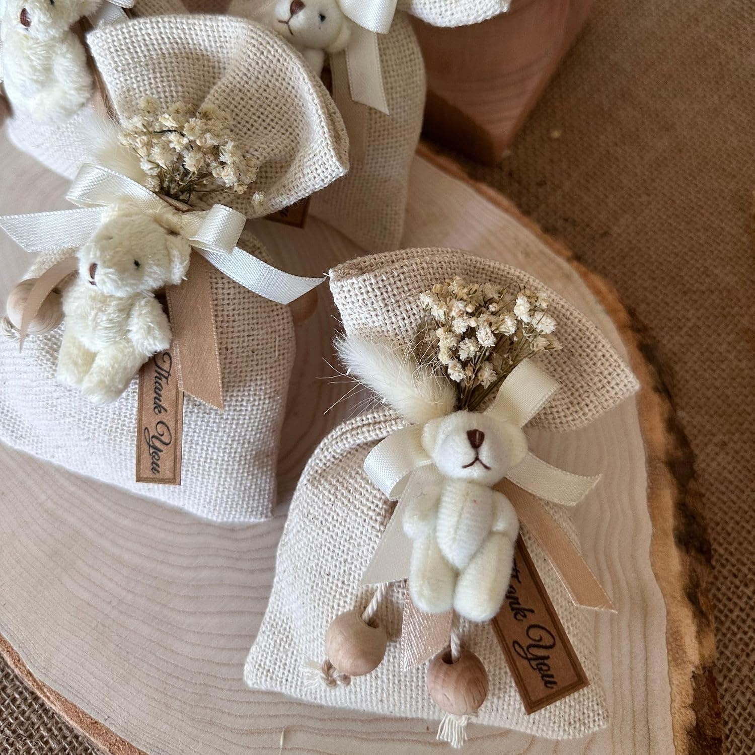 Lavender Scented Cute Teddy Bear Shaped Bag Favors in Bulk • Pouches, Sachets for Drawers • Dried Flower Mini Bouquet Freshners • Baby, Bridal Shower (90 Pieces)