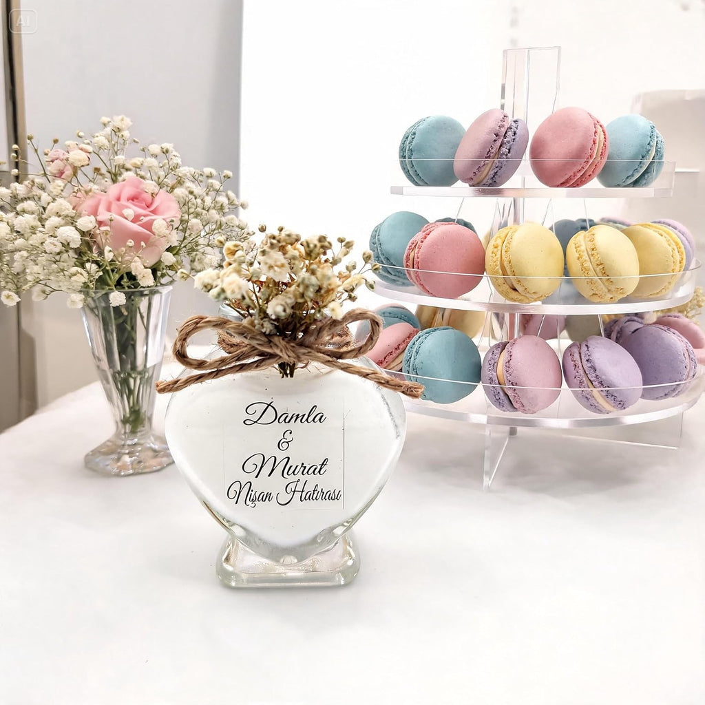 Wedding Favor guest Bulk, Set of Heart Glass Candle Party with custom sticker and dried flowers Bridal Party, Baby shower gifts (Blue Heart Glass, Set of 50)