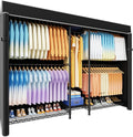 Ulif E12C Max Heavy Duty Closet Organizer System，Freestanding Clothing Rack, Adjustable Garment Rack 83' W x 16' D x 76.5' H Holds 1060 lbs, Black Clothing Rack with Black Dustproof Cover